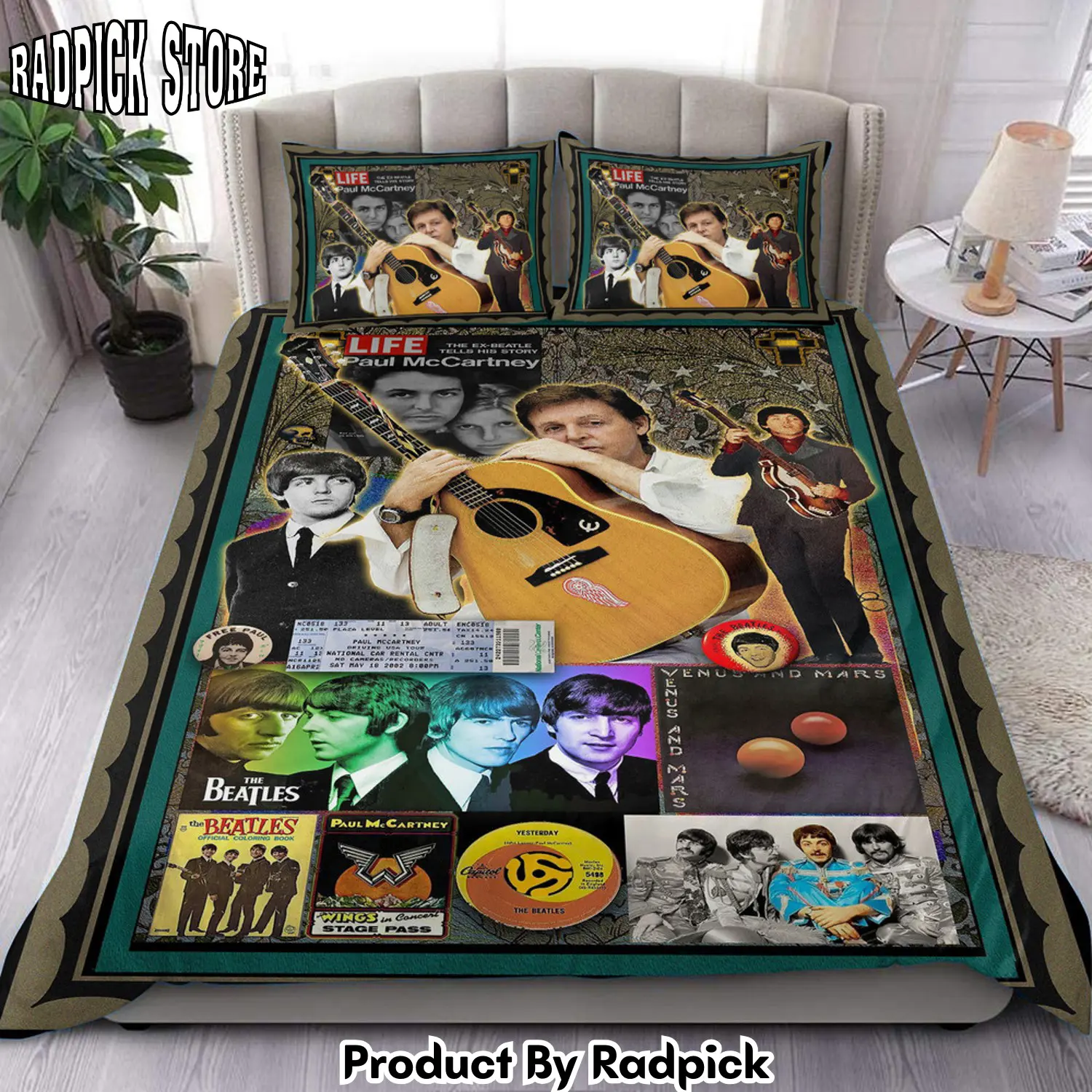Radpick the beatles paul all over printed bedding set q220205 rp3271387